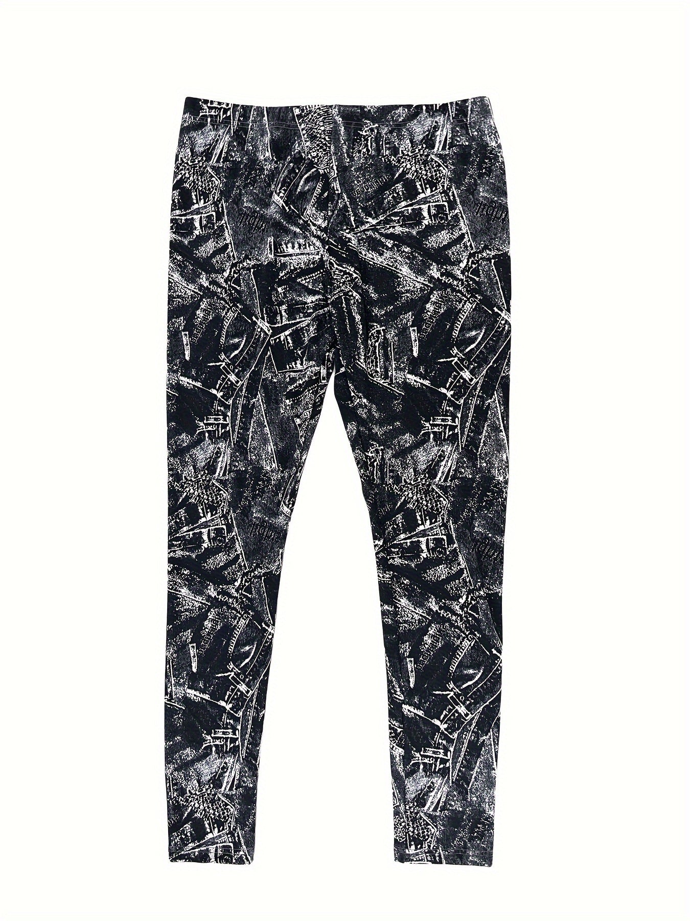  Retro Leggings Women's Plus Digital Print High Stretch Skinny Leggings