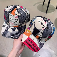 Graffiti Anime Baseball Cap Sunshade Adjustable Duck Tongue Cap