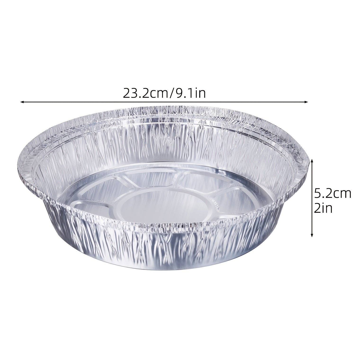 50pcs Disposable Aluminum Foil Pie Pan 9 1'' Round Baking Cake Pan