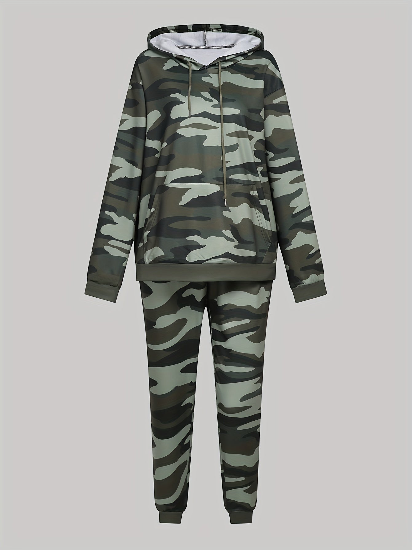 Women's Plus Camo Hoodie & Jogger Sweatpants Set
