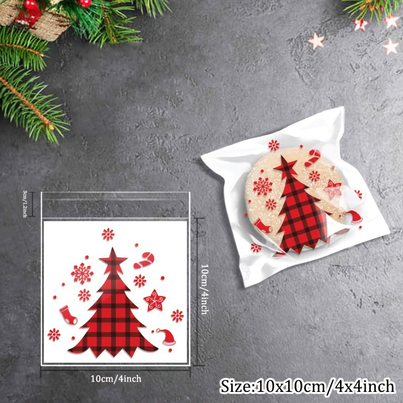 100pcs Santa Claus Pattern Gift Bag for Christmas Celebration