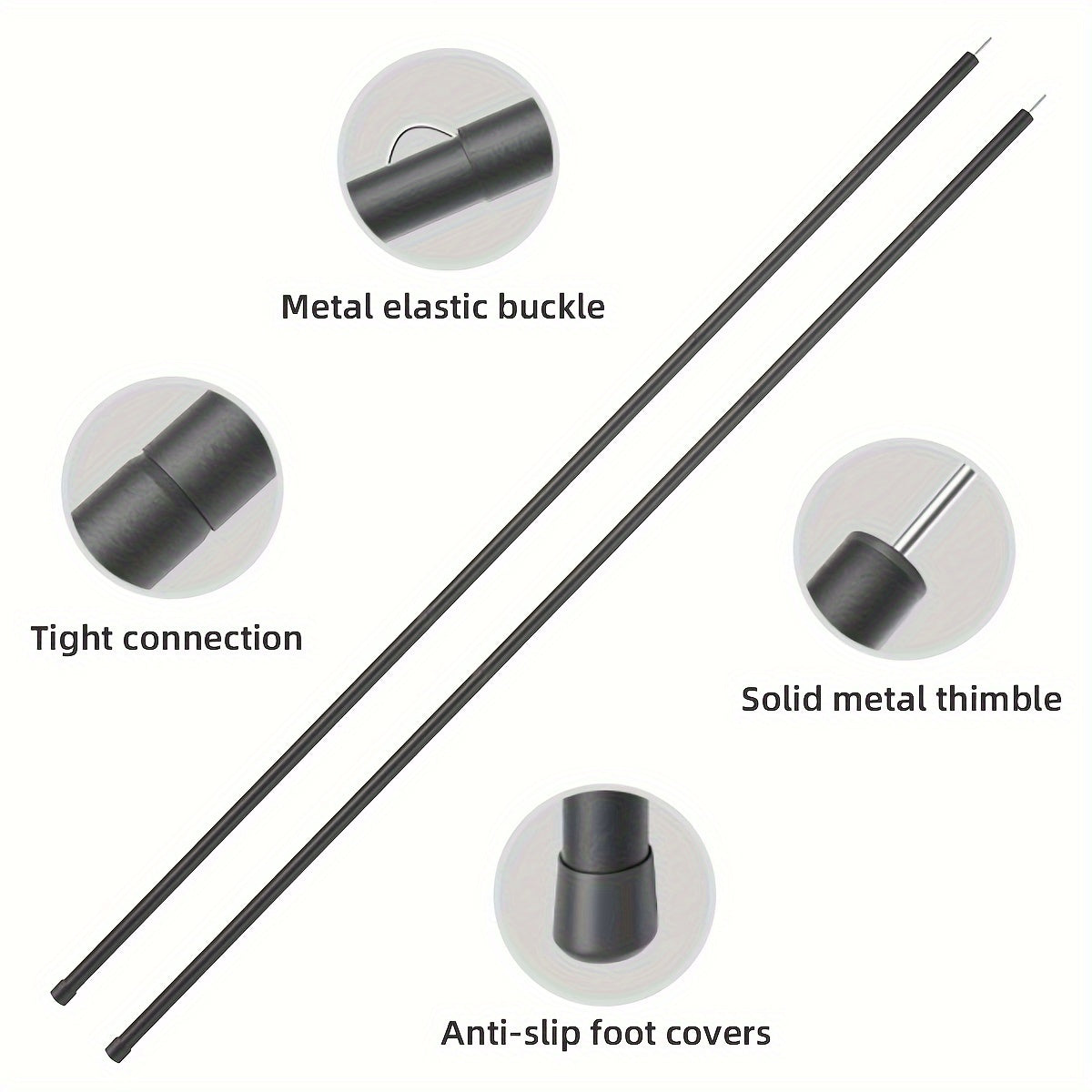 Adjustable Tent Poles Outdoor Canopy Support Rods