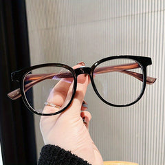 Square Anti Light Glasses for Women Men Wooden Temple Glasses