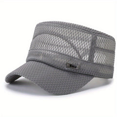 Men's Breathable Flat Top Hat Outdoor Sunscreen Cap