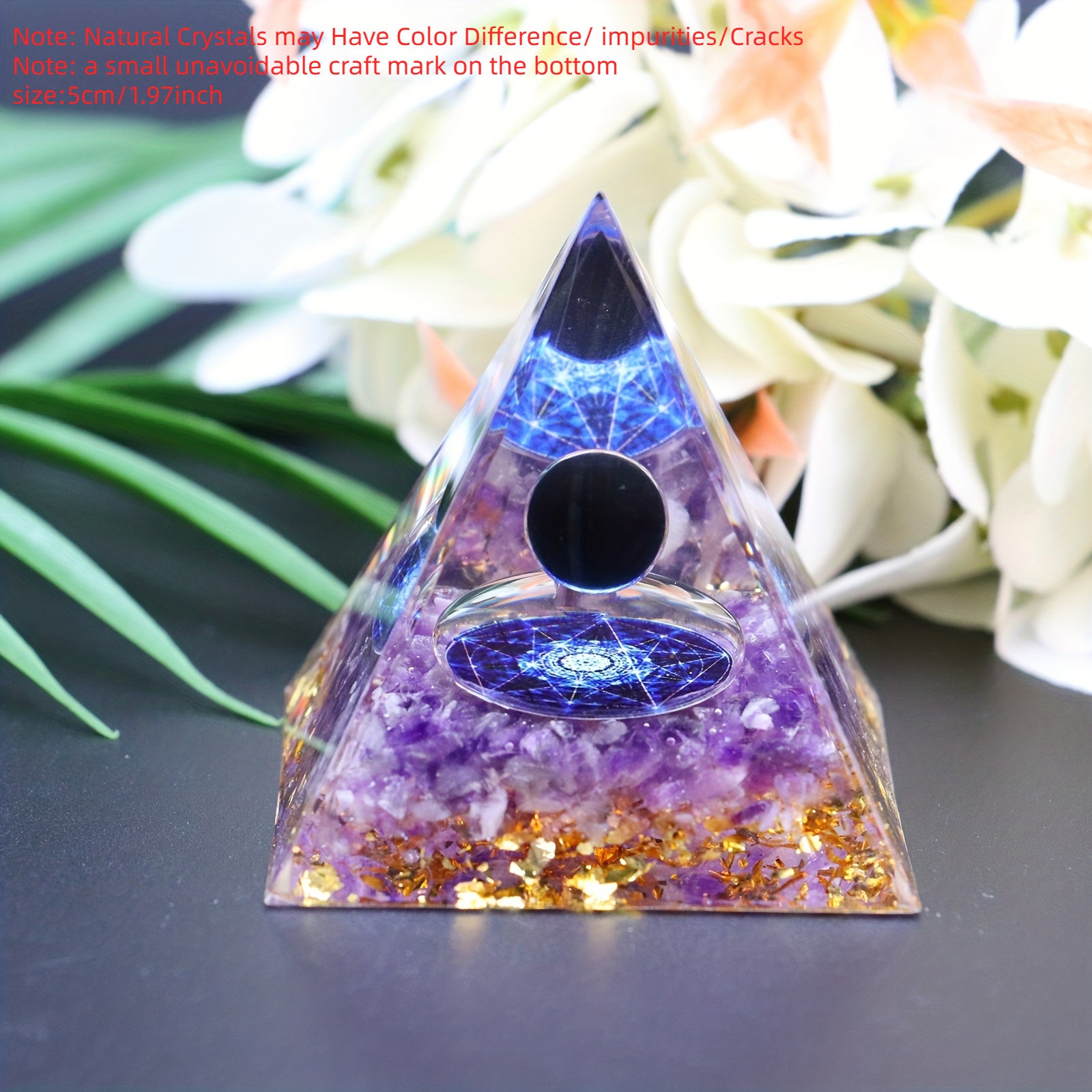 Orgone Pyramid with Amethyst Crystal Ball