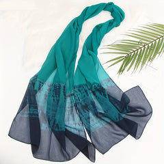 Chiffon Gradient Scarf Lightweight For Women Boho Beach Sun Protection