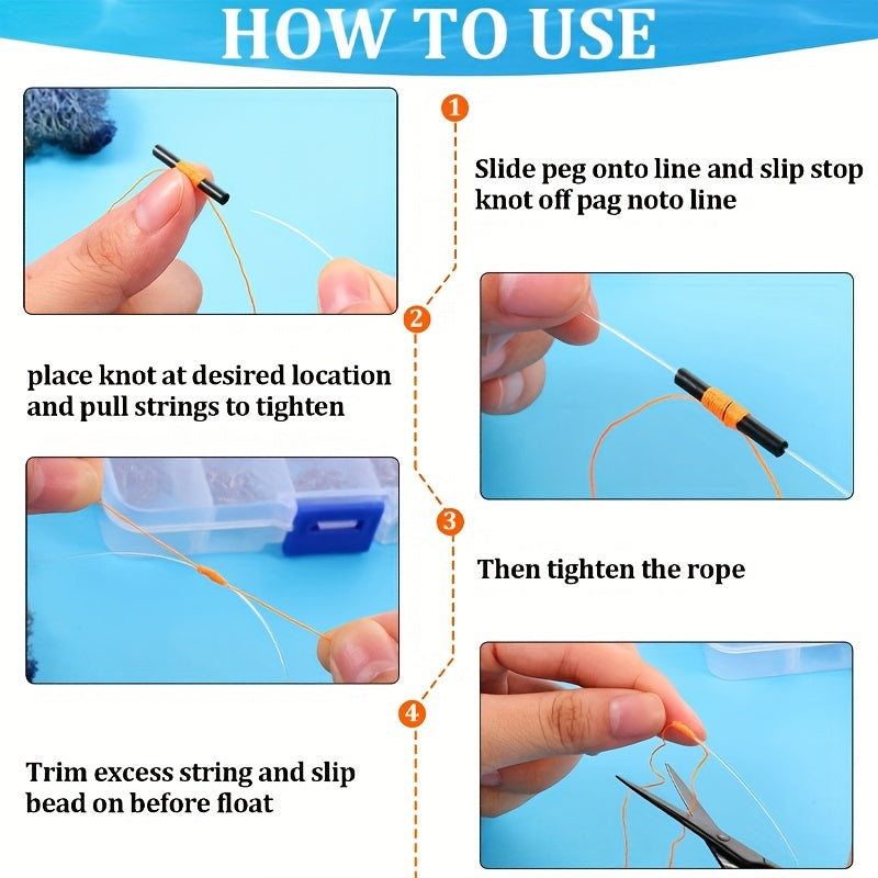 100pcs Fishing Bobber Float Stops With Luminous Beads for Successful Catch