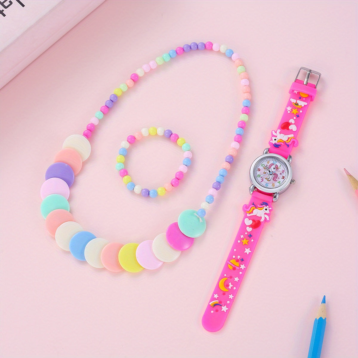 3pcs Set: Unicorn Watch, Bracelet, Necklace