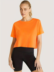 Stretchy Round Neck Sports Top Short Sleeve Running Tshirt Women's Activewear