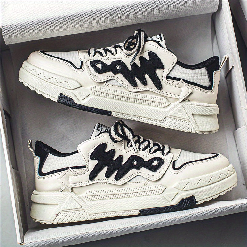 Alphabets Decor Skate Shoes Men's Non Slip Sneakers