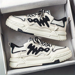 Alphabets Decor Skate Shoes Men's Non Slip Sneakers