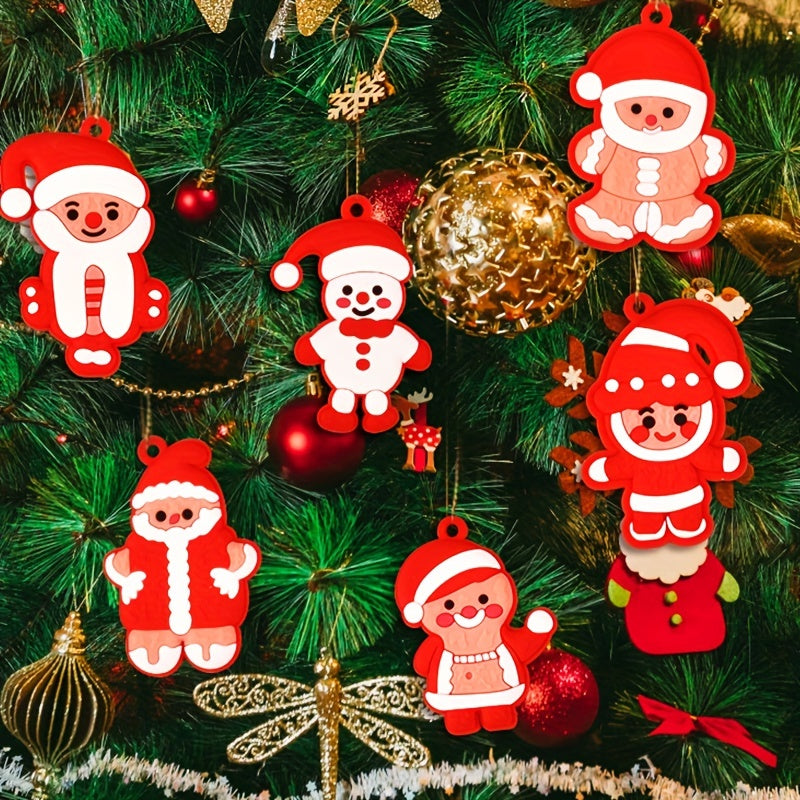 6pcs Gingerbread Man Christmas Tree Ornaments Family Party Decor