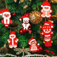 6pcs Gingerbread Man Christmas Tree Ornaments Family Party Decor