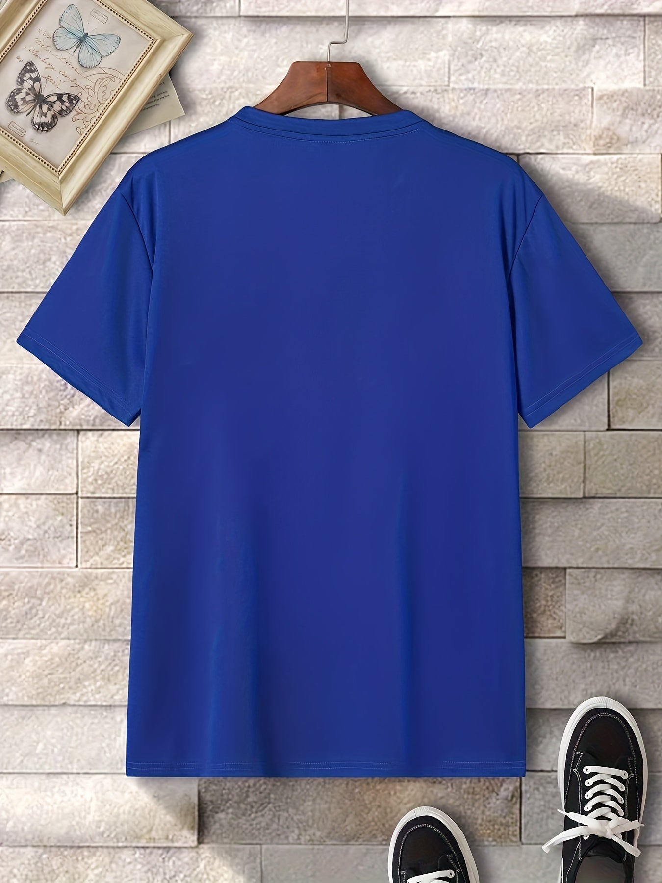 Men's Smiling Face Graphic Casual T Shirt Crew Neck Comfy Top