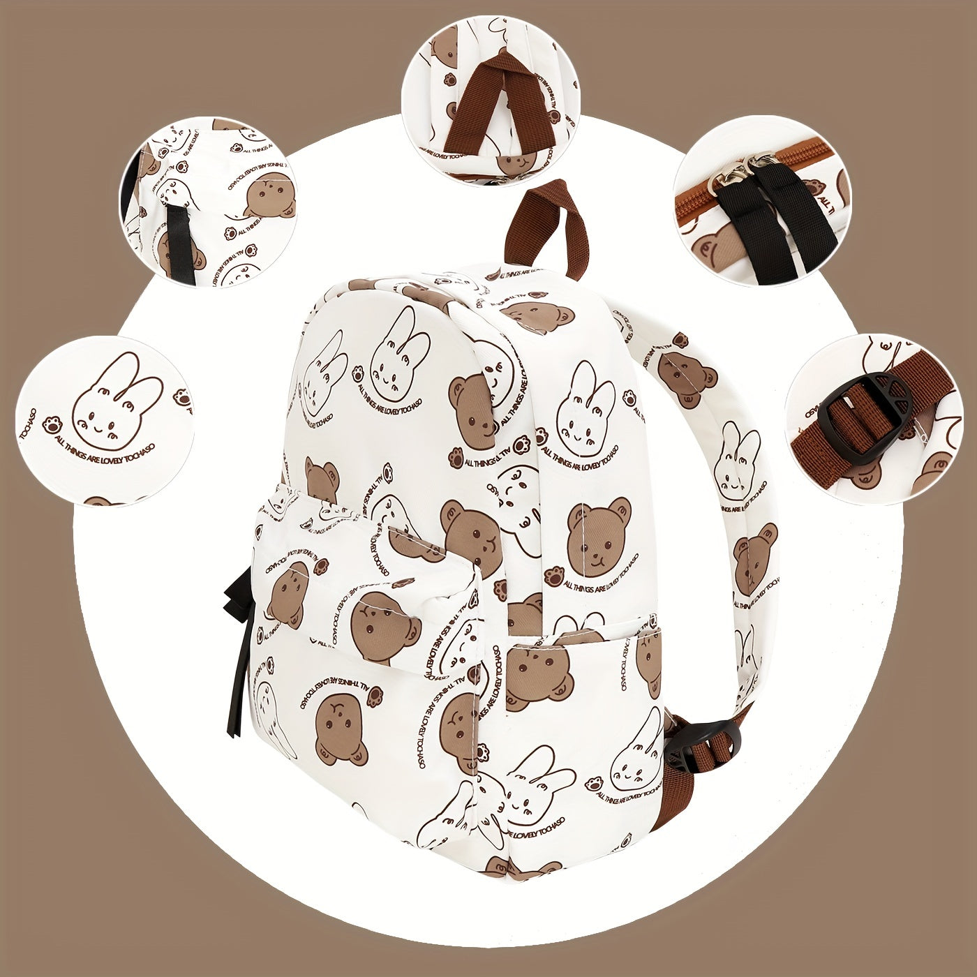 Kids Backpack Cartoon Rabbit Bear School Bag