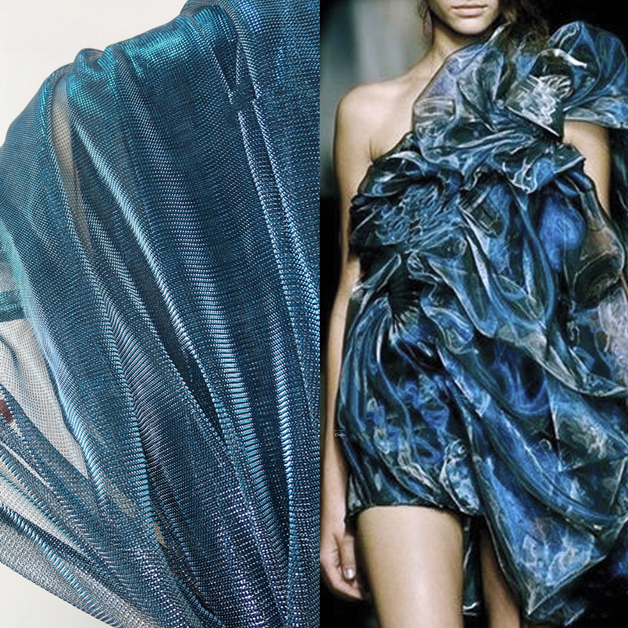 Dreamy Laser Gradient Mesh Fabric Dress for Stage