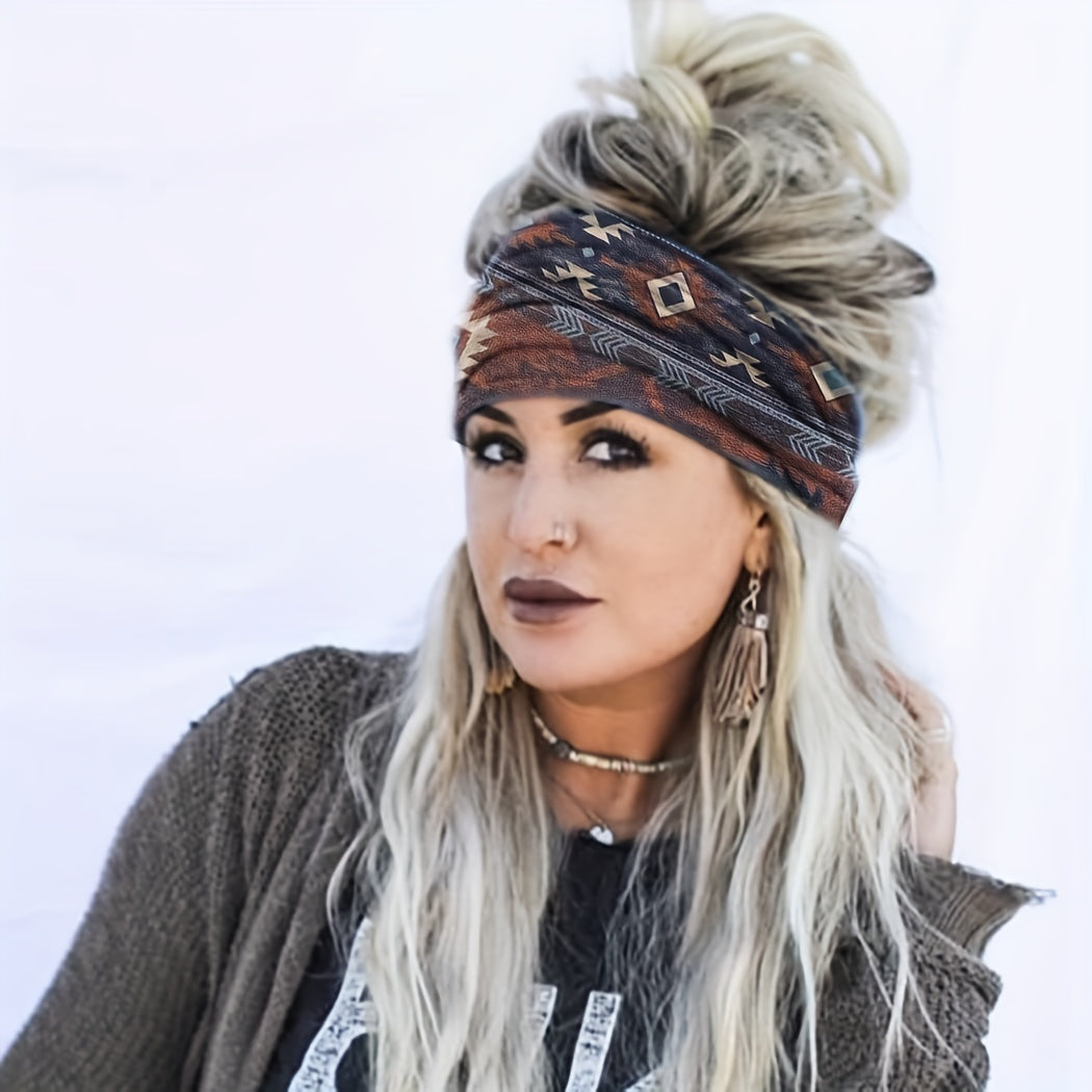 Boho Vintage Headband Hair Band Wide Knotted Bandana