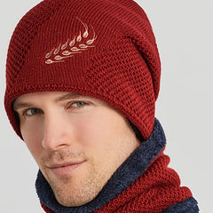 Winter Embroidery Wheat Ear Warm Hat Knitted Wool Hat