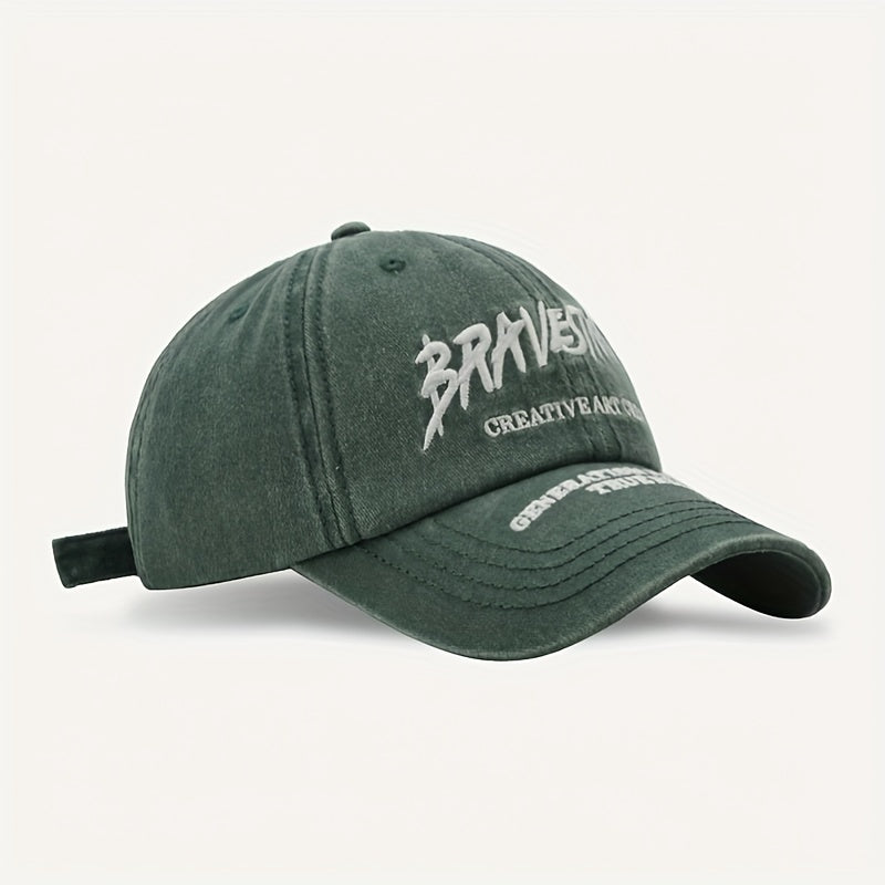 Outdoor Curved Brim Letter Embroidery Men's Peaked Cap Baseball Cap
