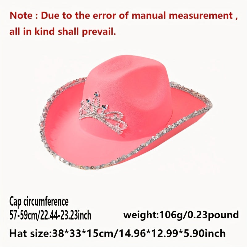 Y2K Cowgirl Hat Glasses Set Crown Fedora Cap