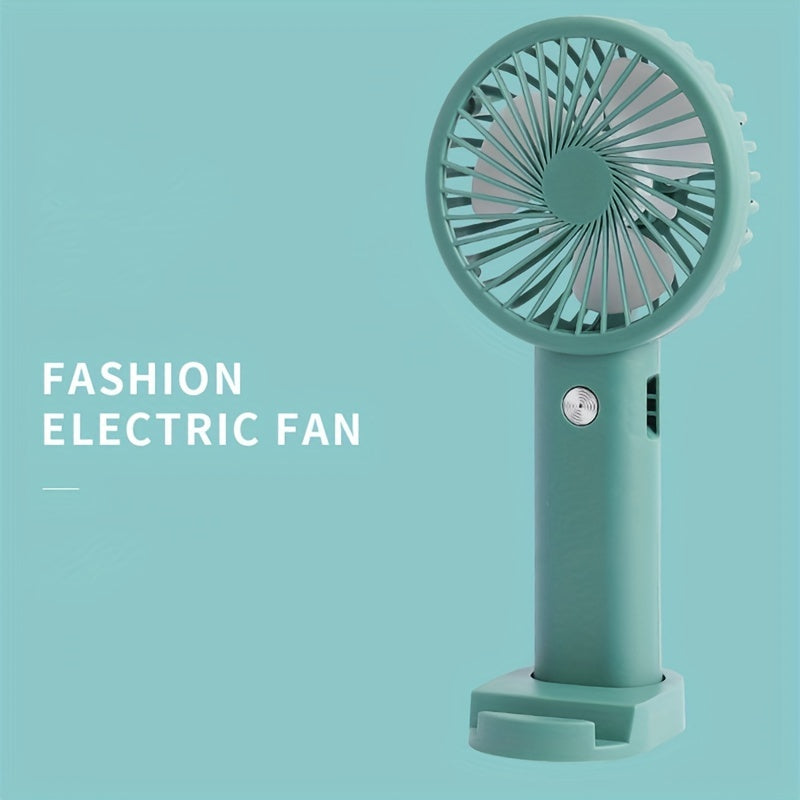 USB Rechargeable Handheld Fan Desktop Holder Small Compact Portable Fan