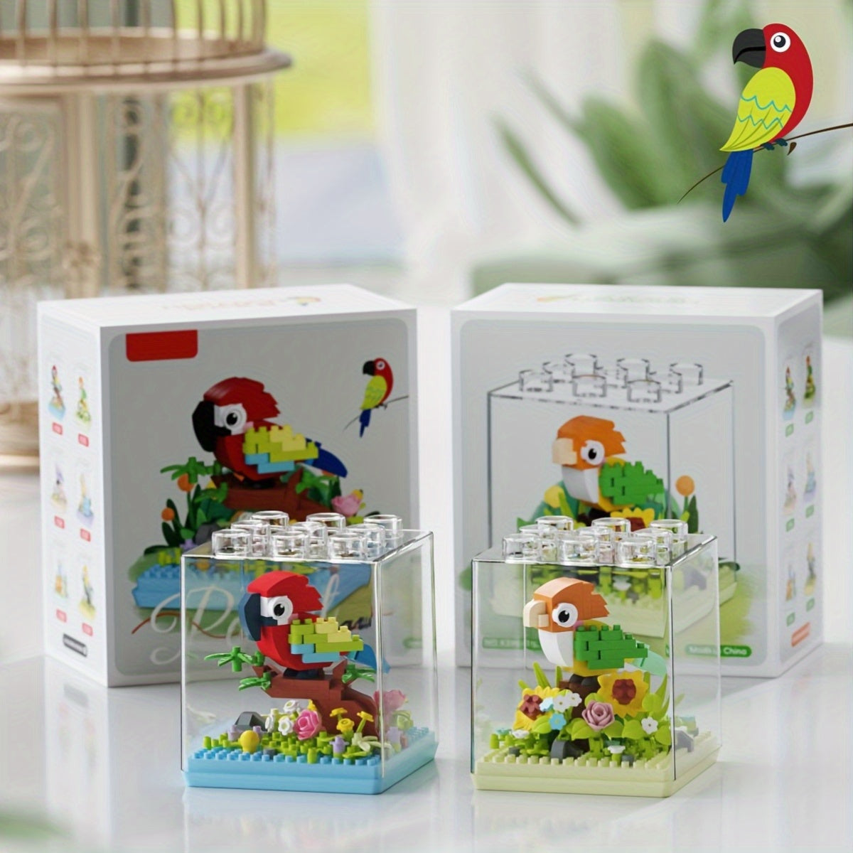 Parrot Building Blocks Ornament Decorative Holiday Gift