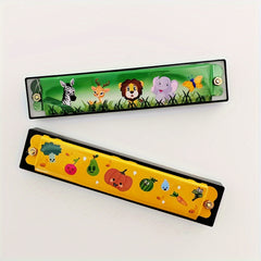 Double Row 16 Holes Harmonica Toy Metal Painted Steel Mouth Organ