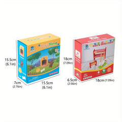 Wooden Bedroom Toys 7 Sets for Kids Pretend Play Home Bedroom