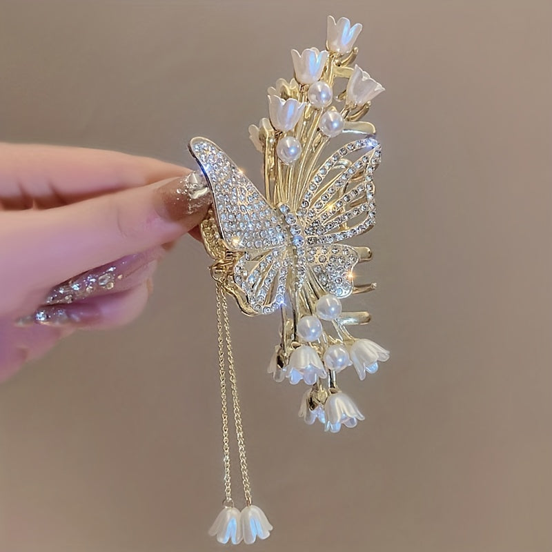 Girl's Flower Butterfly Rhinestone Hair Clip Tassel Fairy Hair Accessories