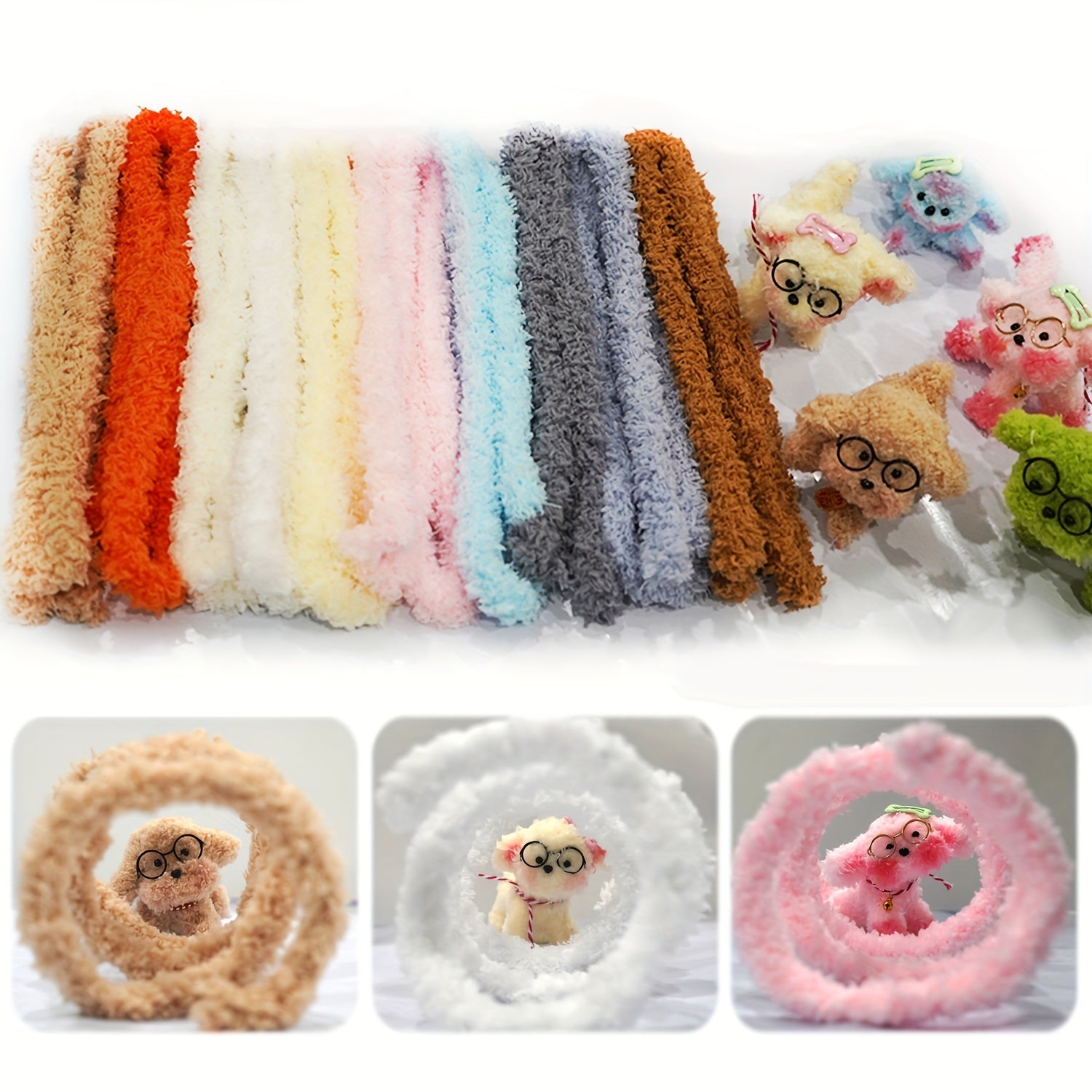 Mixed Plush Pipe Cleaners 10pcs Set for DIY Crafts