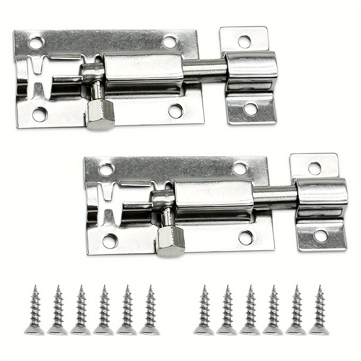 2pcs Sliding Bolt Lock Stainless Steel Durable Small Plate Lock