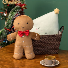 40cm Christmas Gingerbread Man Wreath Festive Decoration & Plush Toy Gift