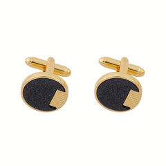 Men's Round Cufflinks Wedding Business Shirt Tie Buttons