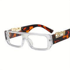 Leopard Decoration Square Frame Retro Sunglasses