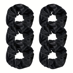 6pcs Large Satin Scrunchie Hair Tie Solid Silk Hair Rope Female Hair Accessories