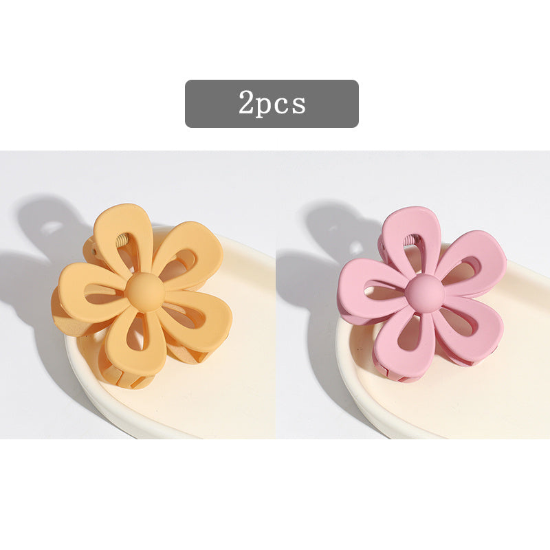 Matte Flower Hair Claw Clip Non Slip Strong Hold Grip Hair Jaw Clip