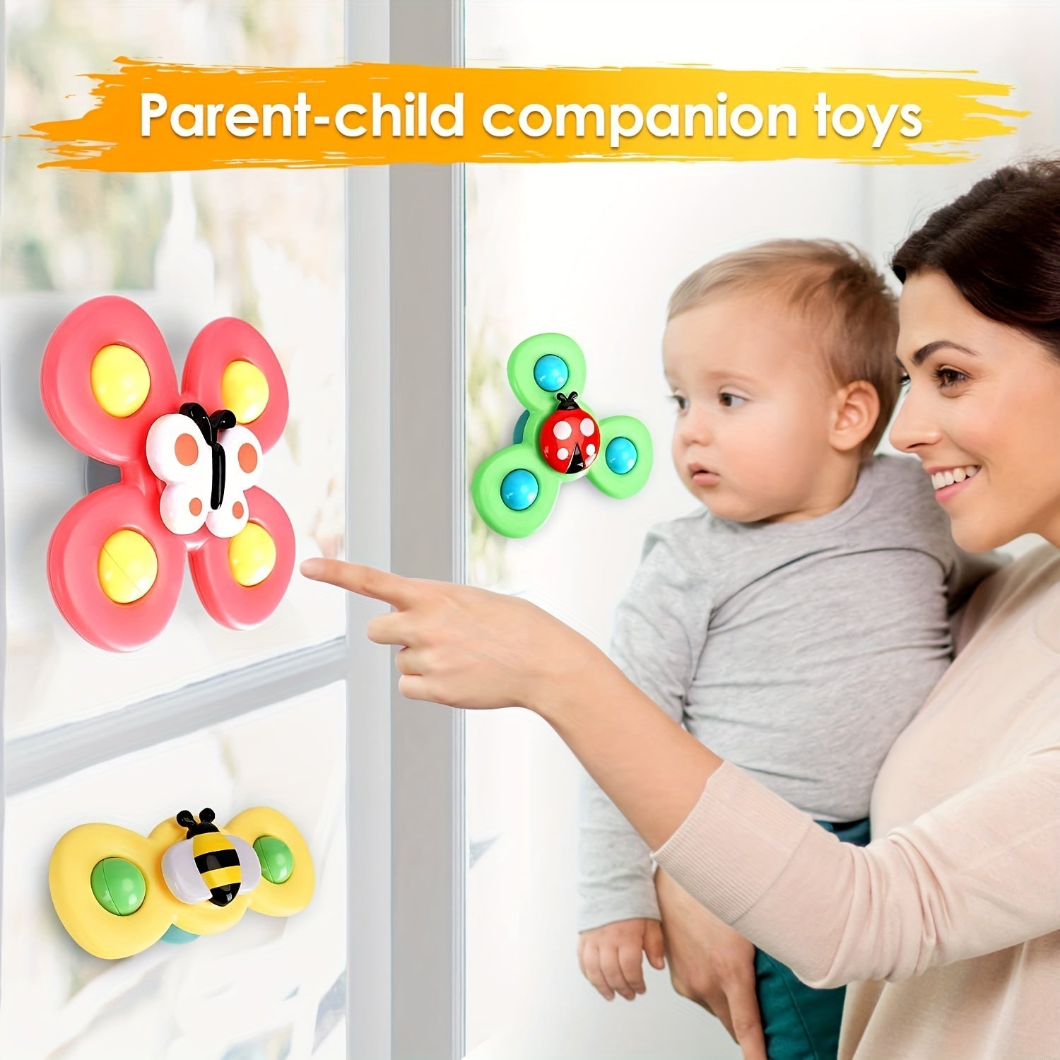 3 Pack Baby Spinner Wheel Toys Ages 1-2 Fun Engaging Baby Toys
