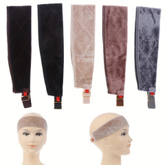 Women Velvet Wig Grip Scarf Headband Adjustable Fastener Hair Band