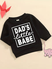 Boy's Long Sleeve Sweatshirt DAD'S Little BABE Toddler Baby Casual Tops