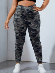 Women's Plus Camo V Waist Skinny Trousers