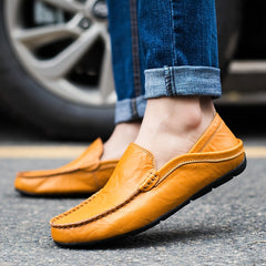 Men's Stitched Loafer Shoes Lightweight Slip-On Moccasins