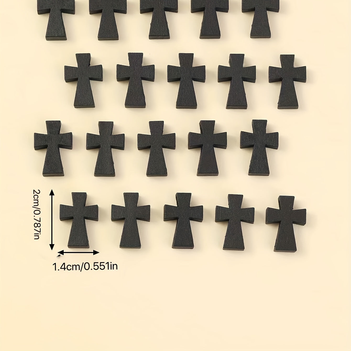 20pcs Wooden Perforated Cross Beads for DIY Bracelets Necklaces Earrings