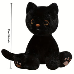 Realistic Plush Kitten Doll with Expressive Eyes & Poseable Limbs