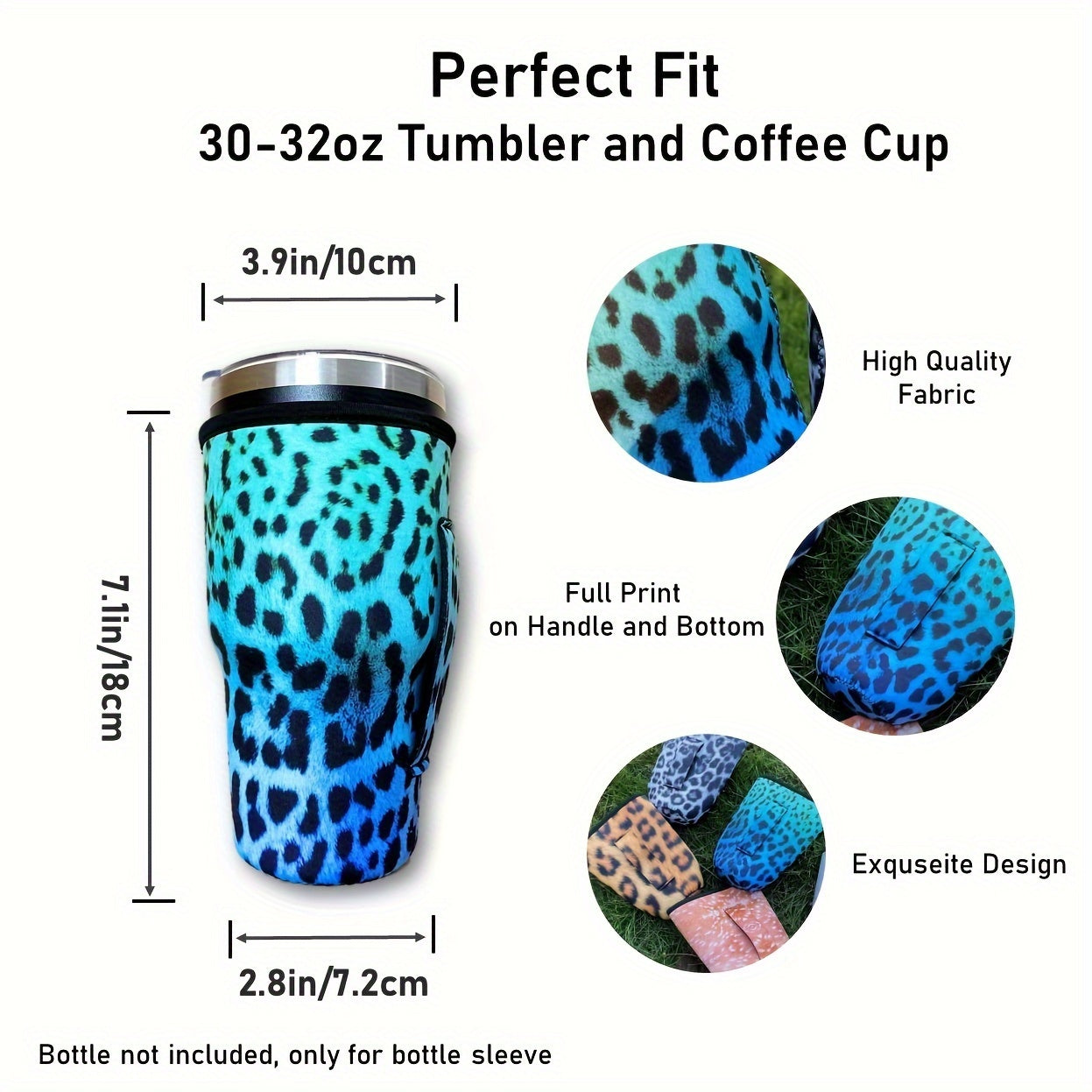 Leopard Print Neoprene Tumbler Sleeve 30 32 Tumbler Holder
