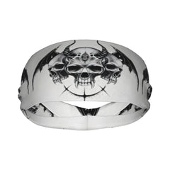 Goth Skull & Bat Headband for Yoga Gym Running Halloween Themed Accessories
