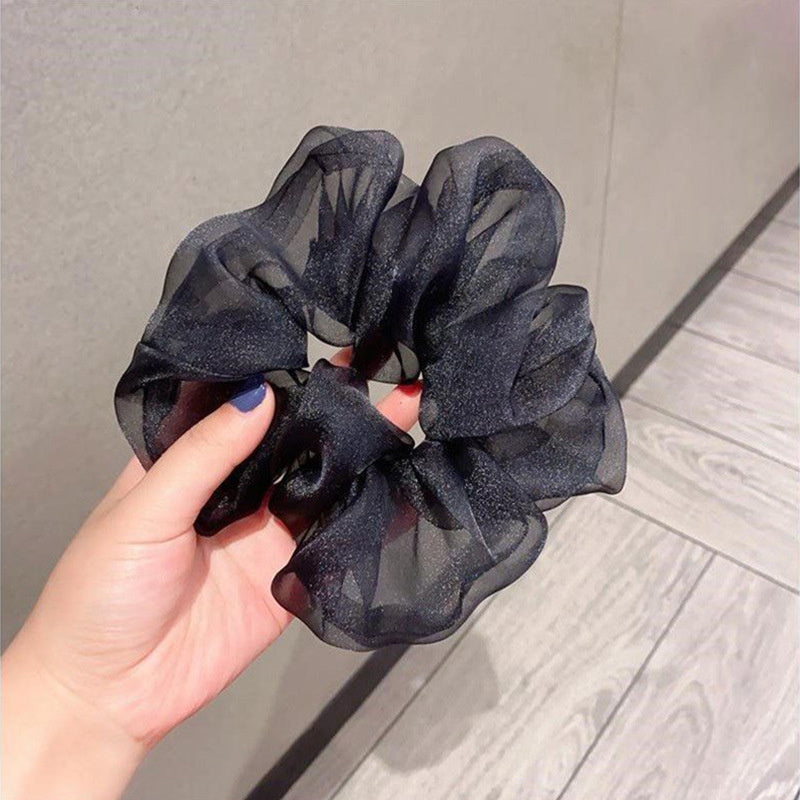 Organza Solid Oversize Scrunchie Ponytail Elastic Hair Tie Scrunchy