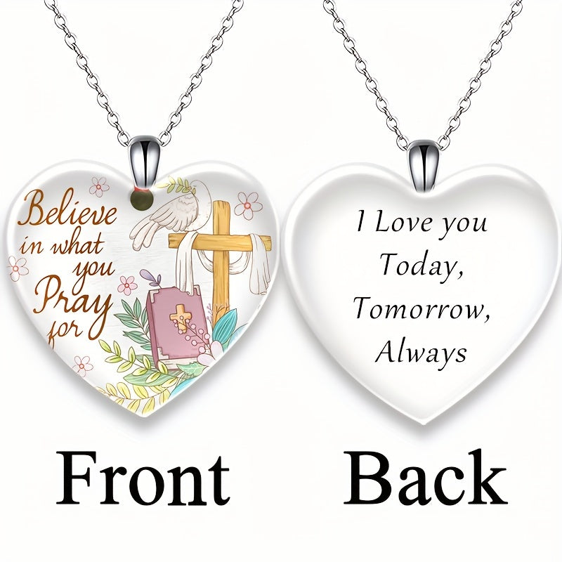 Crystal Heart Pendant Alphabet Necklace Holiday Gift