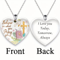 Crystal Heart Pendant Alphabet Necklace Holiday Gift