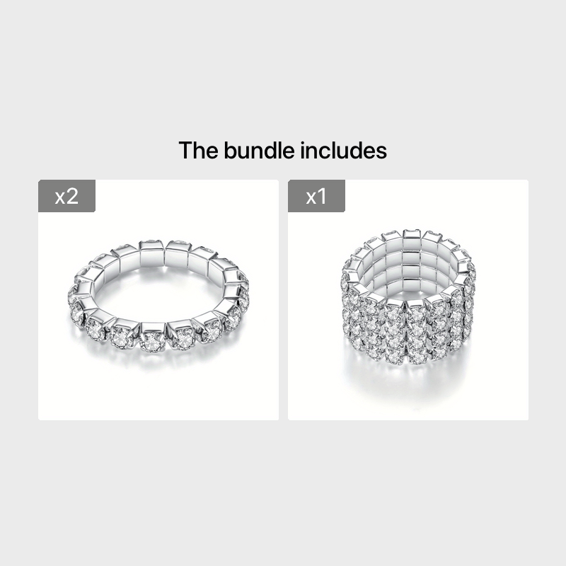 Men's Elastic Ring with Artificial Diamond
