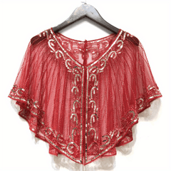 1920s Flapper Shawl Beaded Sequins Cape Wrap
